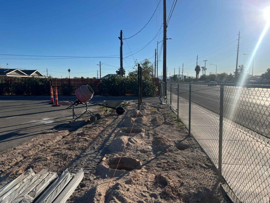 New Fence Construction Along Smoke Ranch Rd