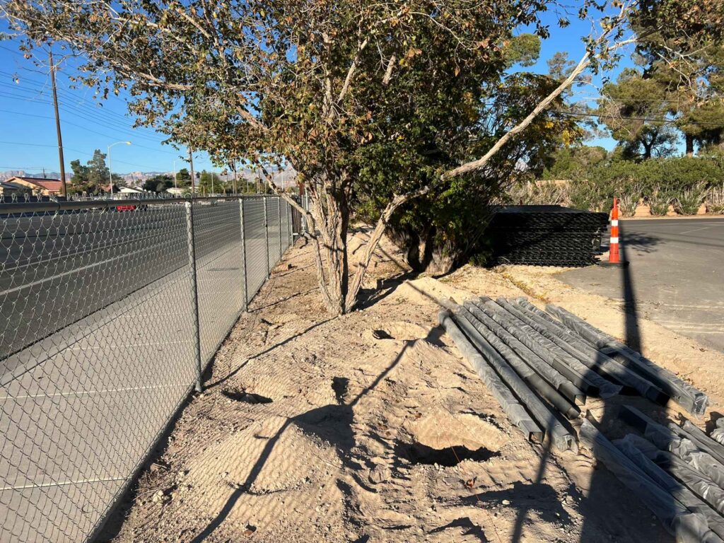 New Fence Construction Along Smoke Ranch Rd