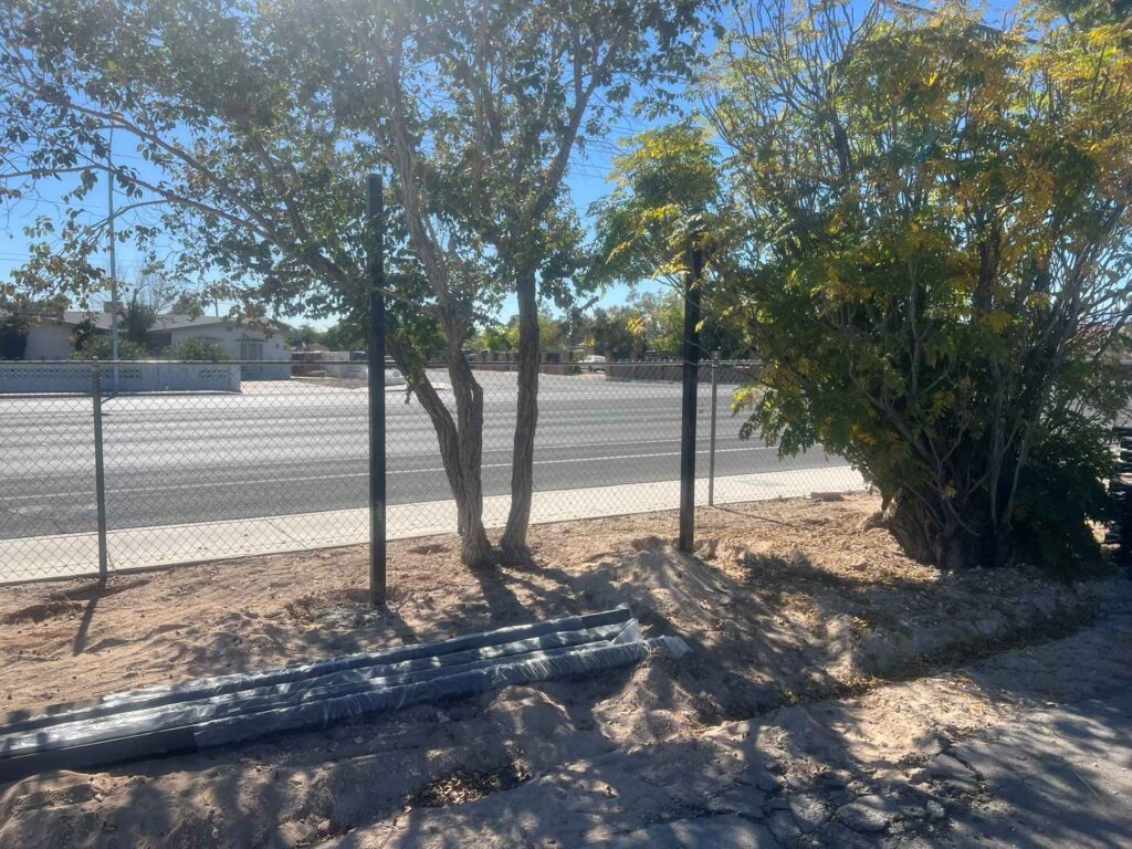 New Fence Construction Along Smoke Ranch Rd