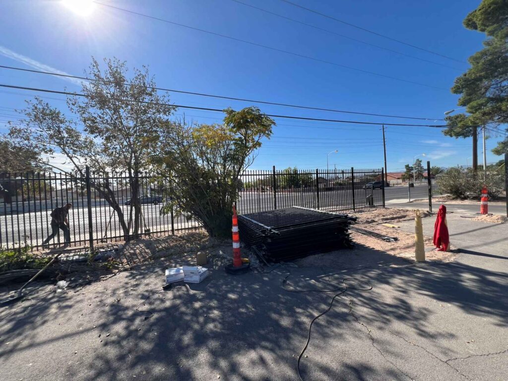 New Fence Construction Along Smoke Ranch Rd