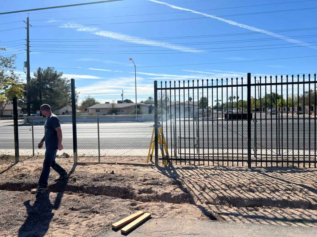 New Fence Construction Along Smoke Ranch Rd